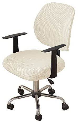 Bürostuhl Bezug Stretch Bezug für Bürostuhl,Elastische Stuhlhussen Spandex Office Computer Stuhlbezüge,Abnehmbare Waschbare für Bürostuhl Stretch Stuhlhussen Bezug,Beige,1PC