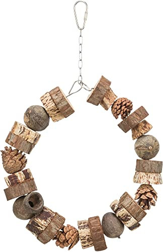 TRIXIE Vogel Käfigzubehör RINGSCHAUKEL, HOLZ/TANNENZAPFEN, 18 cm - 51701