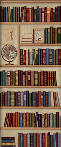 A.Monamour Türtapete Selbstklebend Türfolie Türposter 3D Bücherregal Voller Vintage Bücher Vinyl Folie Türdeko Tapete Wandbild Türaufkleber Türtattoo 95x215cm