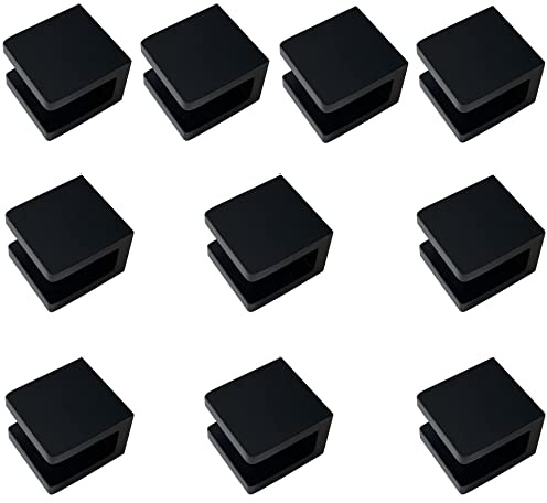 LukLoy Lot de 10 pinces en laiton pour étagère en verre sans perçage Noir mat 8 mm - 10 mm