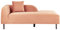 Beliani Chaiselongue Samt rosa linksseitig mit Kissen Retro Stil Metallgestell Le Crau