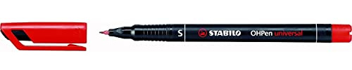 STABILO 10 Filzstifte für OHPen Universal Permanent S 0,4 mm Rot