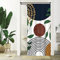 Uiiooazy Rideau Douche Étroit, Rideau de Douche Anti Moisissure 90x180cm Abstrait Soleil Brun Feuilles Vert Petit Rideaux de Baignoire Tissu Lavable Imperméable Rideaux Salle de Bain avec 6 Crochets