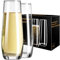 PARACITY Stemless Champagne Flutes 8 oz, Cocktail Glasses, Champagne Glasses Set of 2, Gift for Birthday, Wedding, Christmas