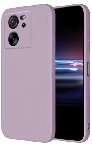 HONLEN Hülle für Xiaomi MI 13T / Xiaomi MI 13T Pro Schutzhülle Case, (6.67 Inches) Liquid TPU Silicone Handyhülle mit Fallschutz Silikon Cover Gras lila