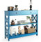 COSTWAY Tavolo Consolle con Cassetto, Tavolo da Ingresso a 3 Ripiani, Tavolino per Divano per Ingresso Soggiorno Camera da Letto, Stile Vintage Industriale (blu)