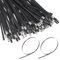Faankiton 200 Pezzi Fascette Metalliche, Fascette Acciaio Inox Autobloccanti, Stringicavo Acciaio, Fascette Cerniera Inox, Fascette Metallo, Fascette in Acciaio Inossidabile (4.6 * 400mm, Nero)