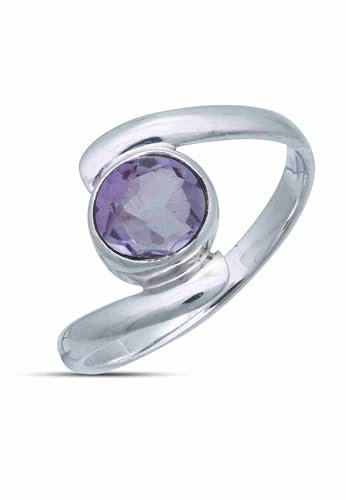 Ring Sterling Silber Damen Amethyst flieder Stein schlicht modern