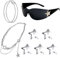 LaVenty Black Y2k Sonnenbrille Punk One Piece Sonnenbrille Für Sonnenschutz Im Sommer Alltagskleidun Star Hair Clip Y2k Aesthetic Accessoires Stern Haarspange Star Hair Clips Star clips