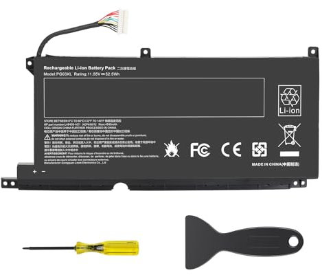 ASUNCELL 11.55V/52.5Wh PG03XL Batteria per PC portatile HP Pavilion Gaming 15-DK0049TX, Pavilion Gaming 15-DKO000, Pavilion Gaming 15-DKOO02NC, Pavilion Gaming15-DKO050TX, HSTNN-DB9G