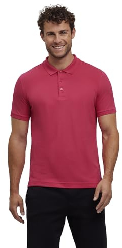 FALKE Herren Polohemd Basic Polo Shirt Piqué M Pl Baumwolle weich hautfreundlich bequem sehr leicht 1 Stück, Rosa Pink 8453, L