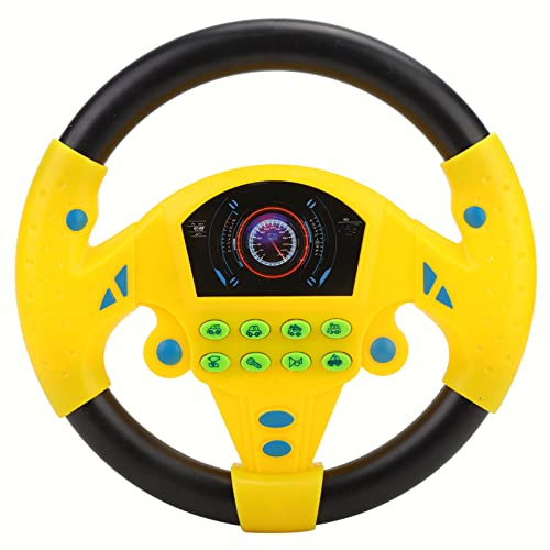 Kinder-Lenkrad-Spielzeug mit Saugnapf, So Tun, Als Ob Sie Fahren, Simuliertes Lenkrad-Fahrspielzeug mit Musik, Geschenke Jungen und Mädchen (B)