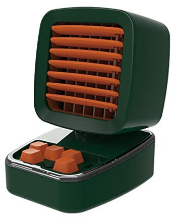 Portable air conditioning fan Portable Mini Air Conditioning USB Air Cooler Fan Quiet Humidifier Water Cooled Air Cooling Fan For Office Home With LED Light For Room,Home,Office ( Color : Vintage gree