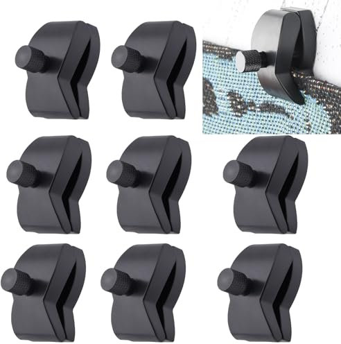 8 Stück Quilt-Kleiderbügel, Wandhalterung, Tapisserie-Aufhänger an der Wand, starker Halt, Quilt-Clip für Wandteppich, Teppich, Decke, Teppich, Schwarz, 8 Stück