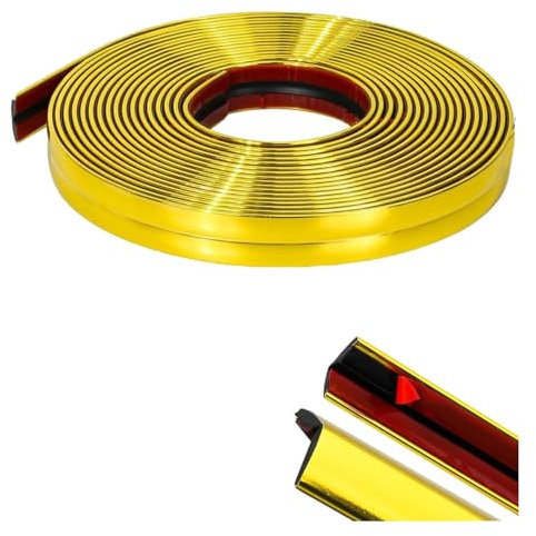 WZERHO Carrelage d'angle en PVC et bande de bordure en métal – Doré, chromé – Moulure autocollante pour mur, miroir, salon, chambre à coucher, cuisine, salle de bain