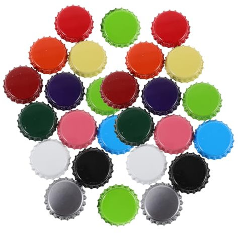 LALAFINA 60stücke Deckel Für Bierflaschen Flaschenverschlusskappe Farbige Flaschenverschlüsse Zum Basteln Wandkunstverschluss Doppelseitige Farbflaschenverschlüsse Für Heimwerkerprojekte