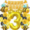Glamifyr Biene Maja Geburtstagsdeko Luftballons Geburtstag 3 Kindergeburtstag, Bienen Luftballons Luftballons 3. geburtstag, Bienen Deko Geburtstag Luftballon Biene Deko Kinder Folienballon 3