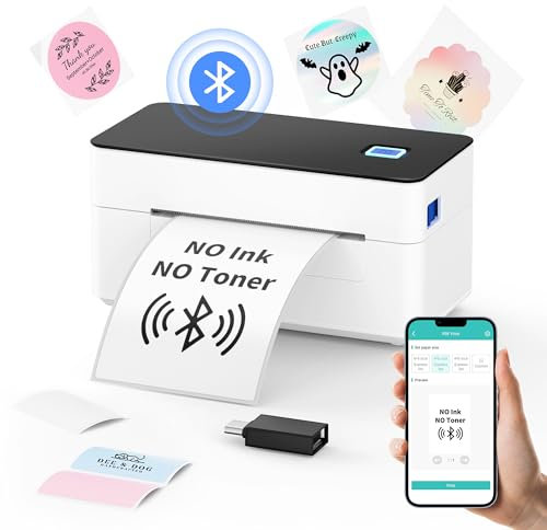 SVANTTO Thermal Label Printer 4x6, Compatible with Windows/Mac/Android/iOS, High-Speed Parcel Label Printer for Royal Mail, DPD, eBay, Etsy, Shopify, Inkless