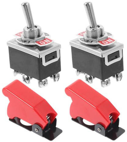 SEWOART Auto-kippschalter 2er-set Mit Abdeckung Für Kfz-elektrik Robust Sicher Kompatibel Mit Verschiedenen Geräten