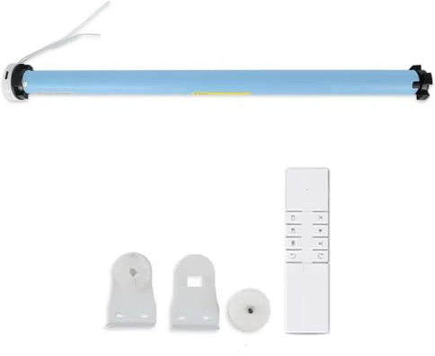 Rechargeable Zigbee Smart Roller Shade Blinds Motor for 37 38mm Tube, Tuya Smart APP Control Alexa Google Home Voice Control, Requires Zigbee Hub (Motor + 1-channel Remote)