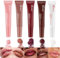 Huile à lèvres infusée de peptides 5 couleurs, Gloss hydratant, brillant à lèvres avec huile de jojoba Nourishmax, huile de lèvre hydratante teintée et revitalisante pour les lèvres sèches