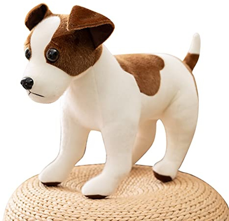 Asudaro Kuscheltier Hund Plüschtier Plüschhund Stehend 30-35cm Stofftier Kuschelhund Plüschtier Hund Wie Echt Gefüllte Jack Russell Terrier Welpe Chihuahua Bulldogge Plüsch Spielzeug für Kinder Jacks