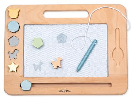 Lutz Mauder magische Maltafel aus FSC-Holz – nachhaltige Zeichentafel für Kinder ab 3 Jahren mit 5 Stempeln und Malstift, Zaubertafel