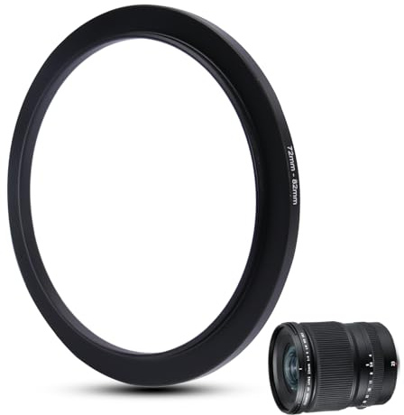 Metall Step-Up Ring Filter Adapter - 72mm auf 82mm - Metallring Step-Up Adapter für Filter, kompatibel mit Allen 82mm UV, CPL, ND-Filtern, Objektivhauben, gewindegedrehten Objektiven usw