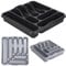 Pluto Packaging Drawer Storage 7 Compartment Cutlery Tray Rack Holder Perfect For Kitchen Cupboards & Worktops (Black, 1 Tray)