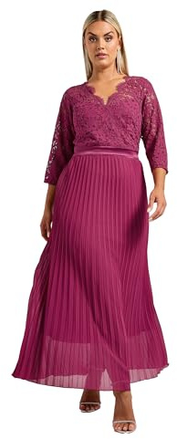 Yours London Curve Lace Wrap Pleated Maxi Dress - Women's - Plus Size Curve