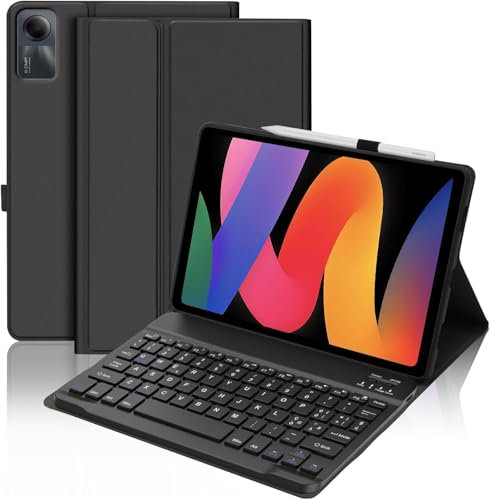 WAVATA Tastiera per Redmi Pad SE 11 2023, Custodia Tastiera per Xiaomi Redmi Pad SE Magnetica Staccabile Bluetooth Italiano QWERTY Layout, Nero