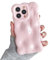 XIZYO Case for iPhone 14 Pro 6.1 Inch, Cute Solid Color Curly Wave Shape Soft TPU Bumper Phone Case, for Women Girls Aesthetic Design Silicone Slim Shockproof Phone Cover, Tender Pink