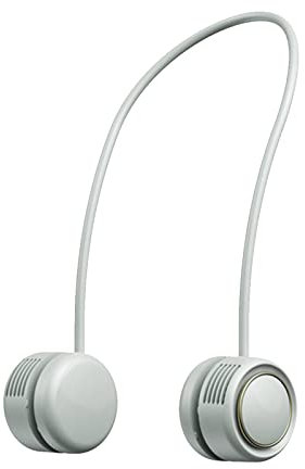 Ventilador de cuello manos libres recargable por USB, ventilador plegable de 360° con doble cabezal de viento, ventilador silencioso de 3 velocidades para deportes, correr, viajes, camping, hogar