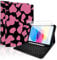 TopPerfekt for Bluetooth Keyboard iPad 10th Gen 10.9 inch (2022) case (A16) 11th/10th Gen Case 11''(2025) Case with Screen Protector, Pencil Holder with 2 Pack 9H Hardness Tempered Glass-Cow Rose Pink