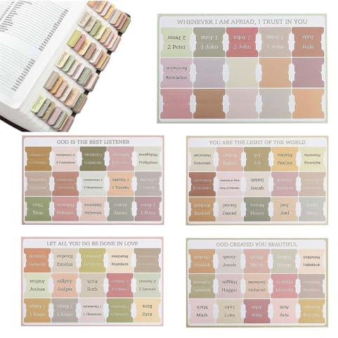 HABNI 75 Autocollants Laminés Bible Tabs Rose Gris Bible Journaling Accessory With 66 Bible Index Tabs And 9 Blank Tabs Nouveau Testament Avec Des Onglets Bibliques Laminé