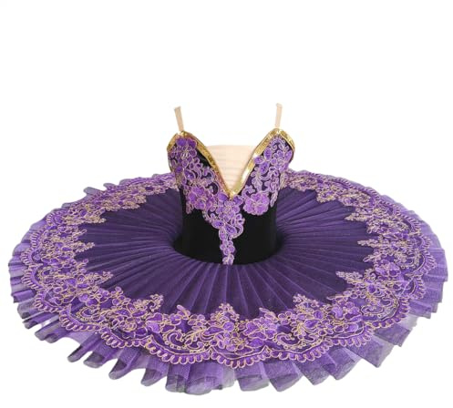 AAYXIN Kinder Damen Madchen Professionelles Ballett Tutu Kleid Platte Pfannkuchen Schwanensee Party Ballerina Buhne Tanzwettbewerb Kostum