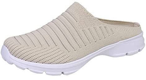 Générique Chaussures Pieds sensibles Femmes Basquette Femme Femmes Respirant à Lacets Chaussures Plates décontractées Unisexe léger Travail Sportif Respirant Slip Travail Boots Pas Cher Beige 40