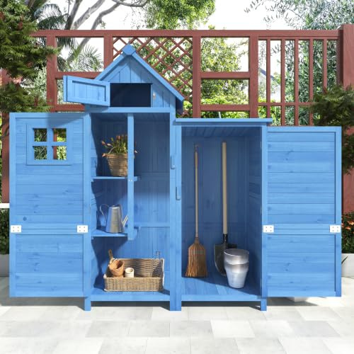 Abri de jardin en métal 242 x 126 x 182 cm – Armoire de jardin résistante aux intempéries avec porte verrouillable et ventilation – Comme garage à vélo, cache-poubelles et espace de rangement pour