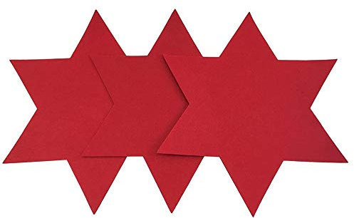itsisa 3er Filz Tischset Stern, rot XL (40 cm) - Platzmatte, Platzset, Tischmatte Weihnachten
