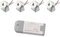 VBLED® 4er-Set 1W Mini Aufbaustrahler - Dreh- & Schwenkbar - 80lm warmweiß (3000 K) - 350mA, Aluminium, IP20 Schutzklasse