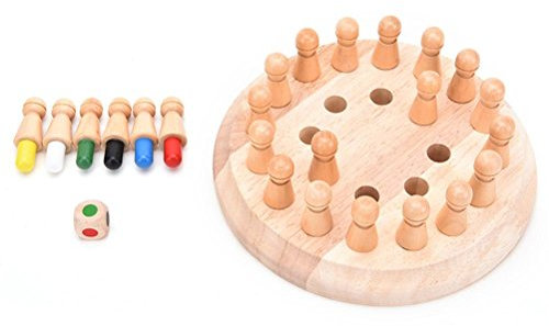 Natureich Farben Memory Spiel Holzspielzeug zum Farben Lernen für Kinder ab 3 Jahren aus Holz, bunt