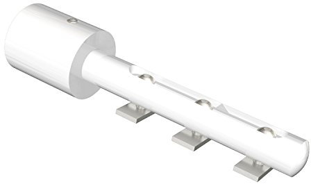 Flairdeco Wandträger mit Langloch für Vorhangschiene, Metall, Weiß, kurz, 4 Stück