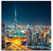 Paul Sinus Art Leinwandbilder | Bilder Leinwand 60x60cm Skyline bei Nacht Dubai – UAE