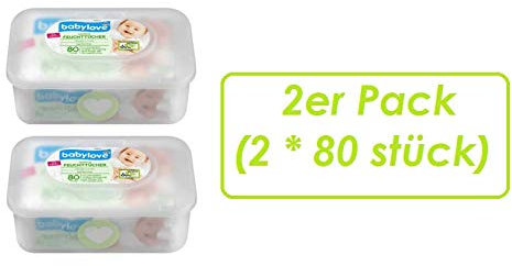 Feuchttücher sensitive + Box, 2er Pack (2 x 80 St)