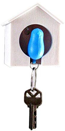 VOSAREA Vogelhaus Schlüsselanhänger Schlüsselhalter Ring Vogel Pfeife Liebespaar Schlüsselring (Zufällige Farbe)