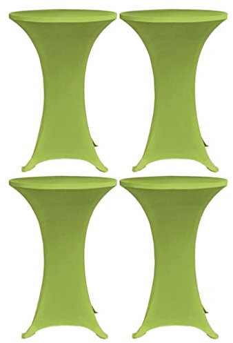 vidaXL 4X Stretch Tischhusse Husse Hussen Tisch Bistrotisch Stehtisch Stehtischhusse Stehtischhussen Tischhussen Tischdecke 80cm Grün
