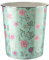 Plastics Colourful Flowers Floral Waste Paper Bin (Green with Flower)