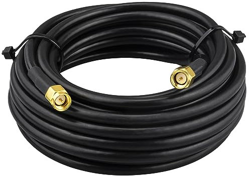 BOOBRIE Cavo RG58 SMA Maschio a Maschio 5M - Prolunga a Bassa Perdita 50 Ohm per Antenna 3G/4G/LTE/GPS/HF Radio/WiFi/Radio a Due Vie