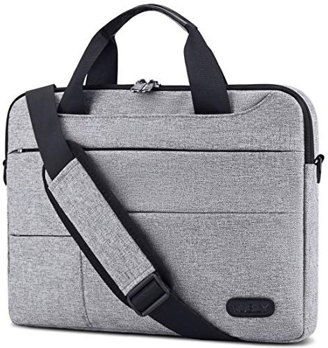 NUBILY Laptoptasche für Herren 15,6 Zoll Computerhülle Tragefläche Laptophülle Wasserabweisend Aktentasche Arbeit Business Messenger Schultertasche Tablet Griff Hülle für Notebook Grau