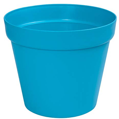 Pot de Fleurs Rond - en Plastique - pour Rebord de fenêtre ou terrasse - pour Jardin d'hiver - 8 Couleurs - 6 Tailles (Turquoise, 58 cm)